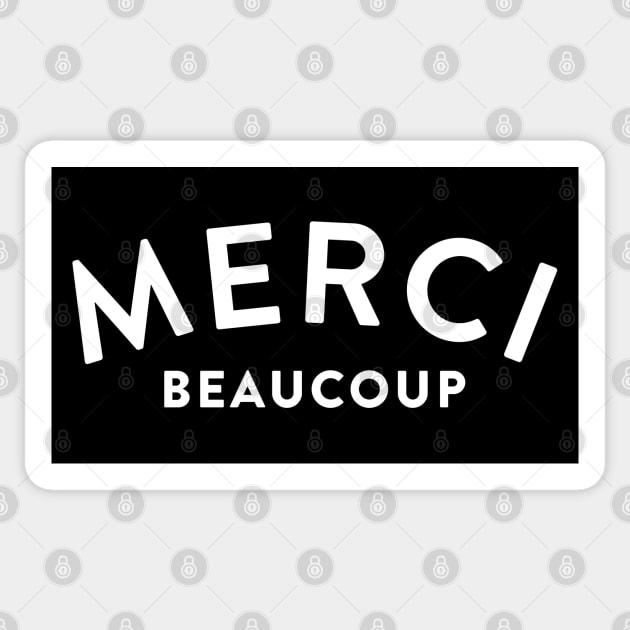 Merci Beaucoup French Quote Sticker by August Design